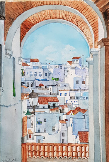 Vejer 2 Acuarela Papel Paisaje