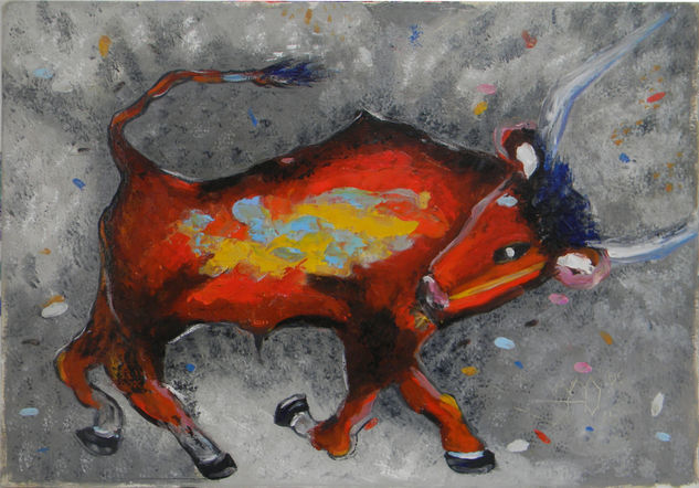 Bull Oil Panel Animals