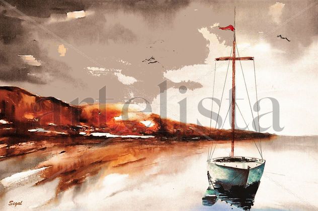 Velero en la costa