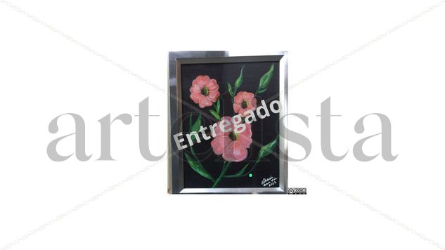Flores al viento Acrylic Textile Floral Painting