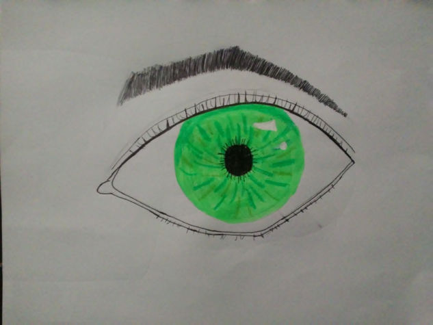 Ojo verde Técnica Mixta