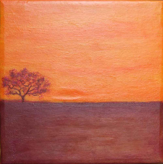 arbolillo bajo el amanecer Acrylic Canvas Landscaping