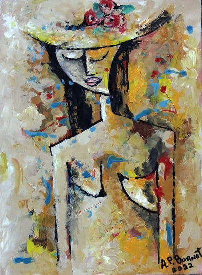 Retrato bajo el sol Acrylic Canvas Figure Painting