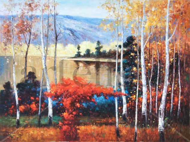 Colorful forrest in autumn 1179 Acrylic Canvas Landscaping