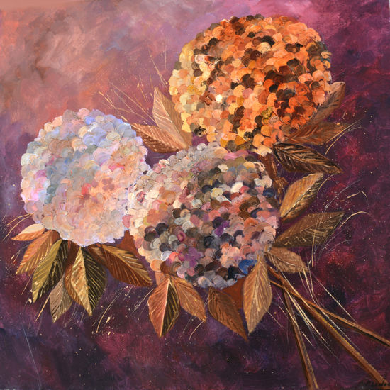 Hydrangeas Óleo Lienzo Floral