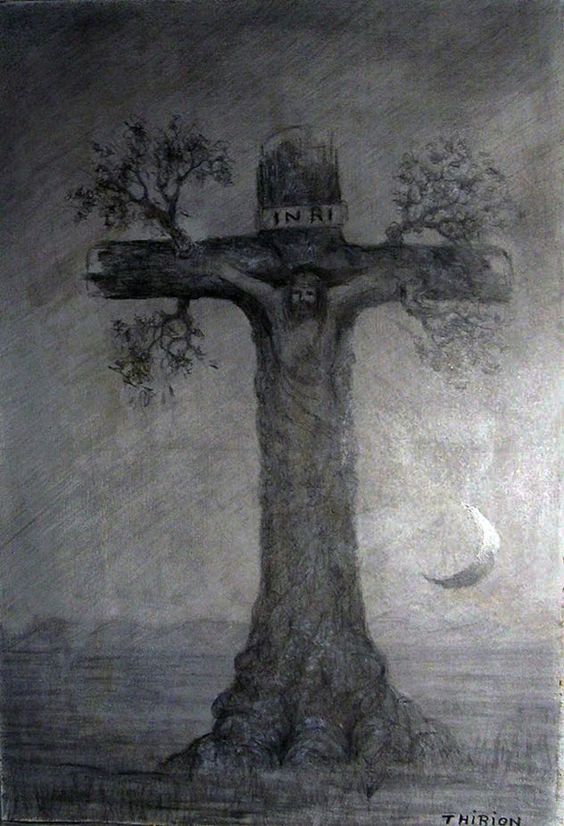 Metaphor of Life,Silverpoint drawing by Alberto Thirion