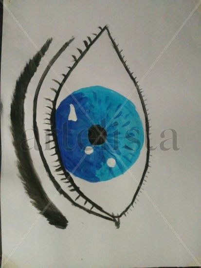 Ojo azul Mixed Media