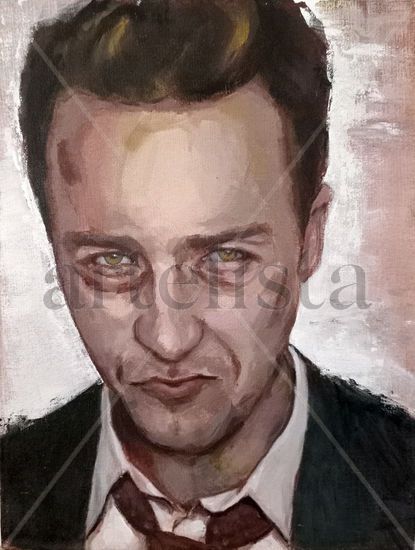 El narrador (Edward Norton) Acrílico Tabla Retrato