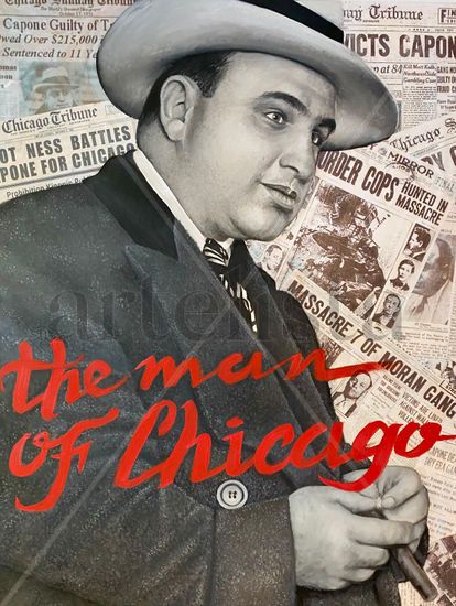 The man of Chicago Oil Canvas Portrait