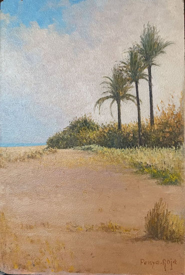 Playa Malvarrosa de Corinto Oil Panel Marine Painting