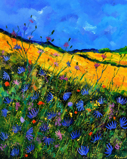 Blue corn flowers - 79 Oil Canvas Landscaping