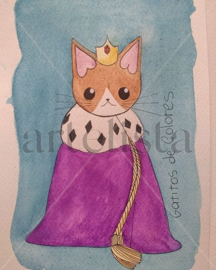 Gatito real Watercolour Paper Animals