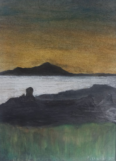 Encuentro de gigantes: Roque Nublo y Teide Pastel Paper Landscaping