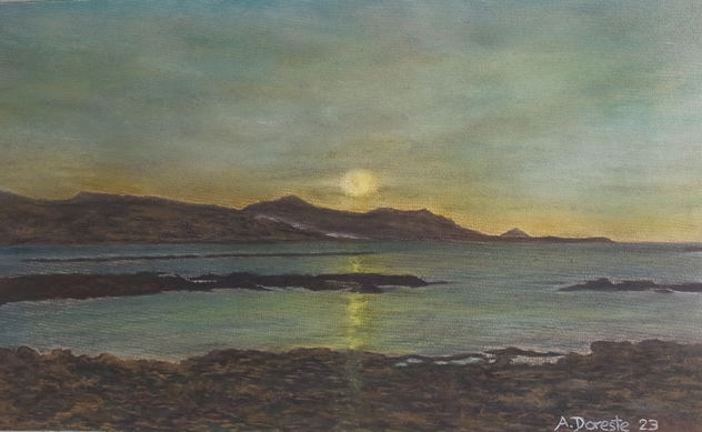 Reflejos dorados en el atardecer de Las Canteras