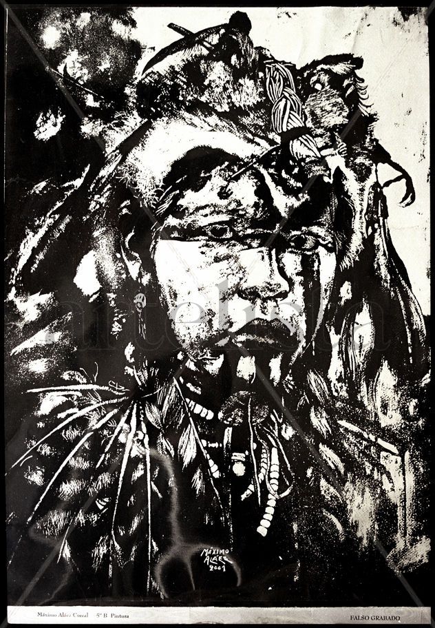 Nativo inuit con pinturas rituales / Innuit Native in Ritual Mask