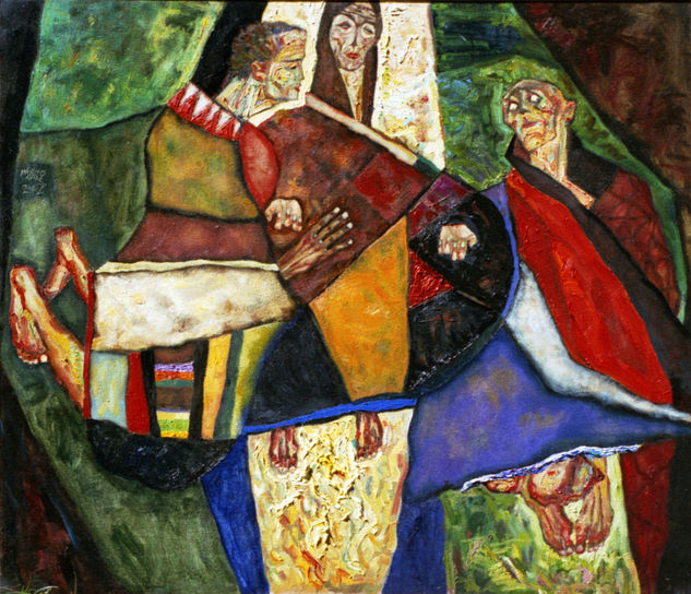 Cortejo / Courtship Oil Canvas Figure Painting