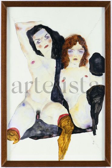 Clara e Isabel (I) / Clara and Isabel (I) Mixed media Card Nude Paintings