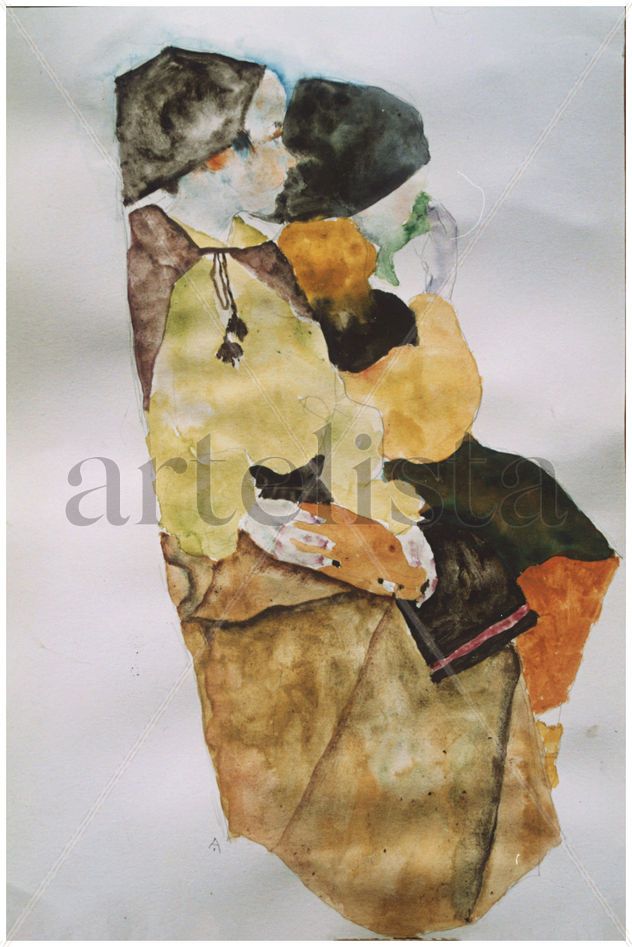 Dos niñas sentadas con pandereta / Two Little Girls Sitting with Tambourine