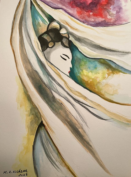 Geisha velo blanco