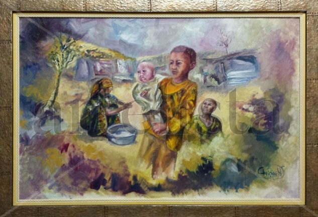 CUIDAR DE LA FAMILIA Oil Canvas Figure Painting