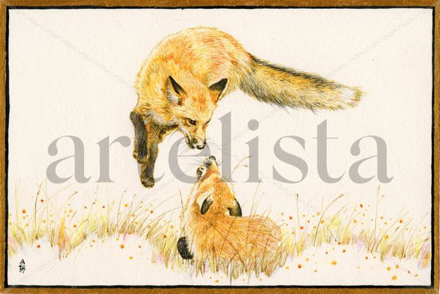 Zorro brincando / Leaping Fox Tinta