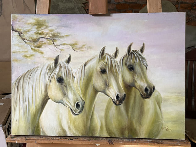 Los tres Oil Canvas Animals