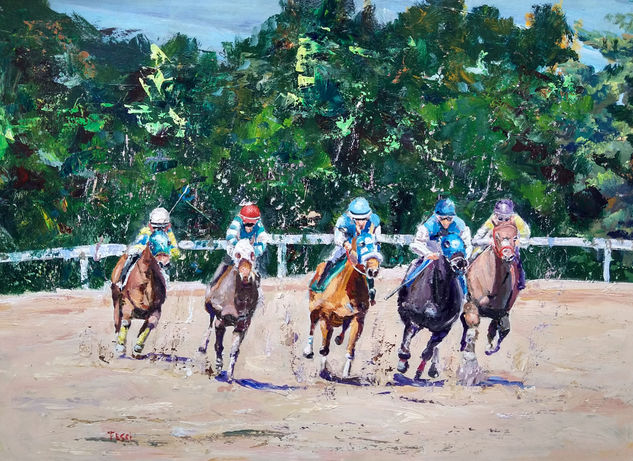 Carrera de caballos Acrylic Panel Animals