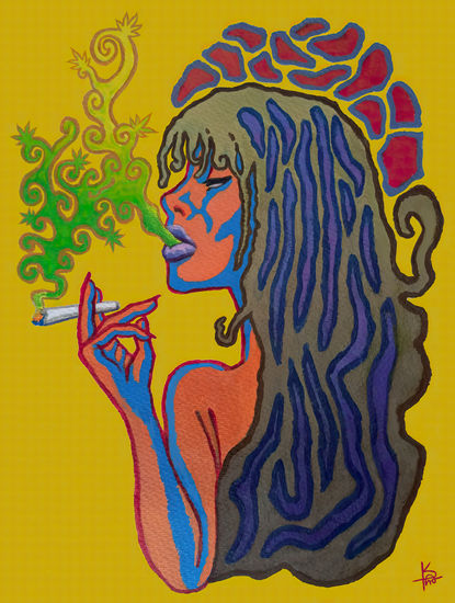 Girl#420 Acrylic Paper Figure Painting