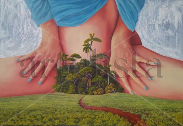 El encanto del Edén Oil Canvas Landscaping