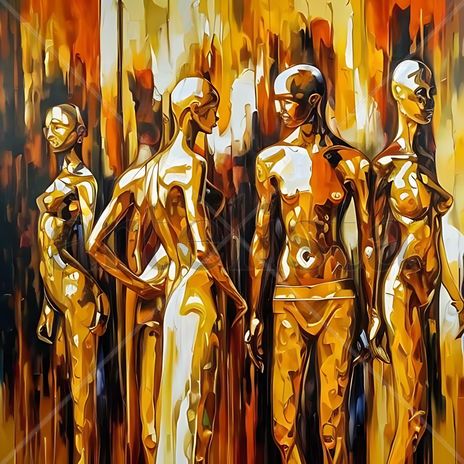 Desnudo bañado en oro