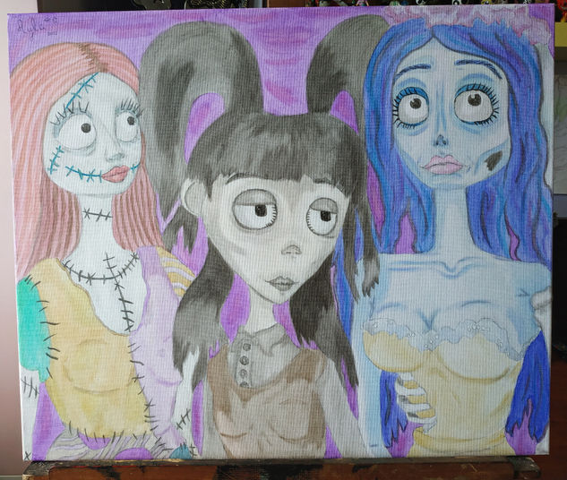 Sally, Emily & Elsa Oil Canvas Figure Painting