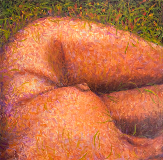 Anastasia Woron: " Fantasia" - Óleo Original Firmado (50x50 cm.) 2004 Óleo Lienzo Desnudos