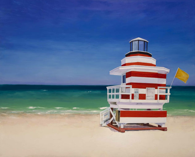 LA PLAYA  DE MIAMI. LA TORRE SALVAVIDAS.