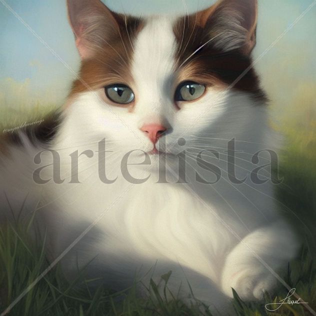 Gato blanco y marrón