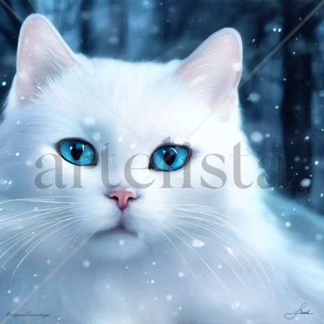 Gato blanco bajo la...