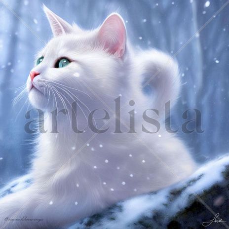 Gato blanco bajo la...