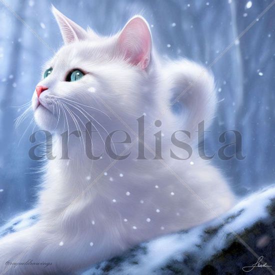 Gato blanco bajo la nieve Otros