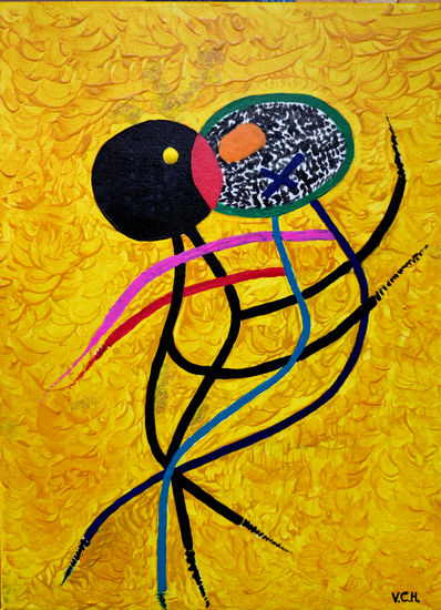 Beso in Yellow Acrílico Lienzo Figura