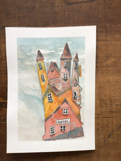 Hotel Watercolour Card Landscaping