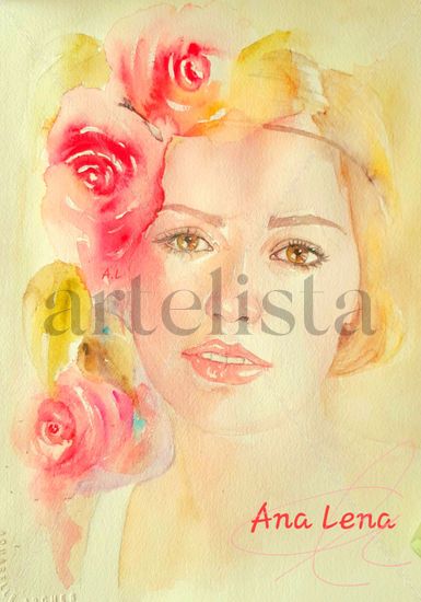 Mirada de amor Watercolour Paper Portrait