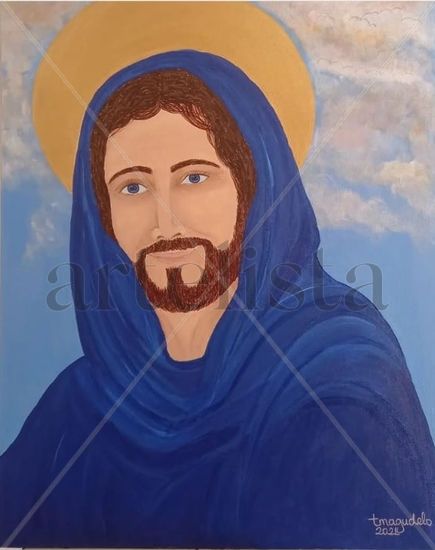 JESUS EL BUEN PASTOR Acrylic Canvas Portrait