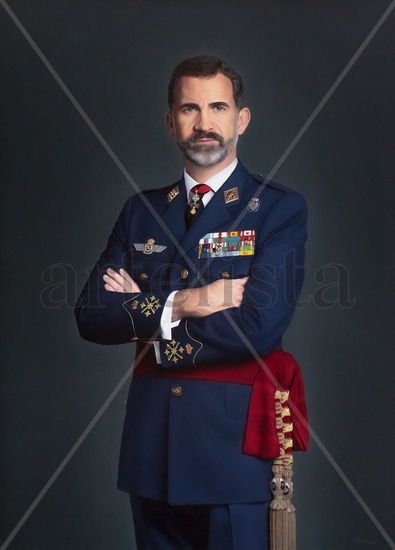 Retrato Rey Felipe VI Óleo Lienzo Retrato