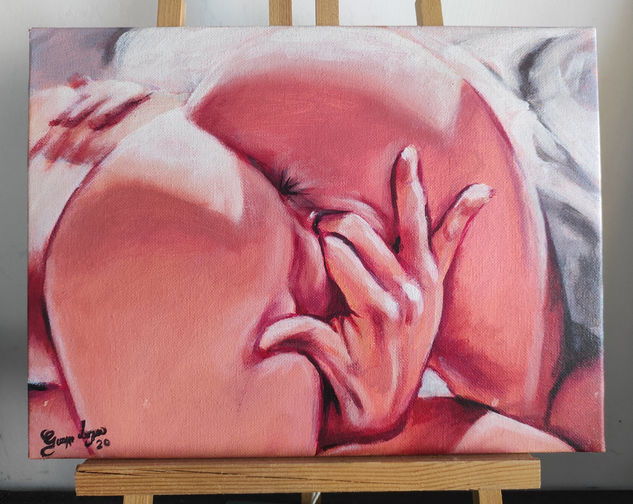 Pintura Dedos en vagina, arte erotico unico que despierta tus sentidos Acrílico Lienzo Desnudos