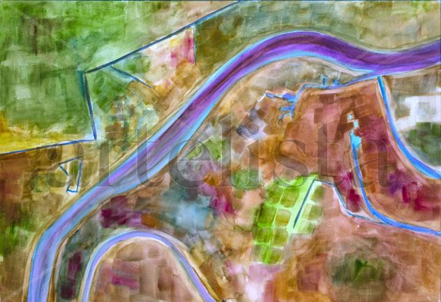 Vista aérea del Río Indo (Mohenjo Daro)