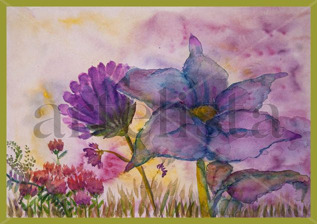 El orden del caos II Watercolour Paper Floral Painting