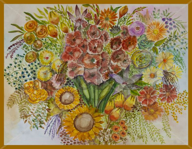 El orden del caos IV Watercolour Paper Floral Painting