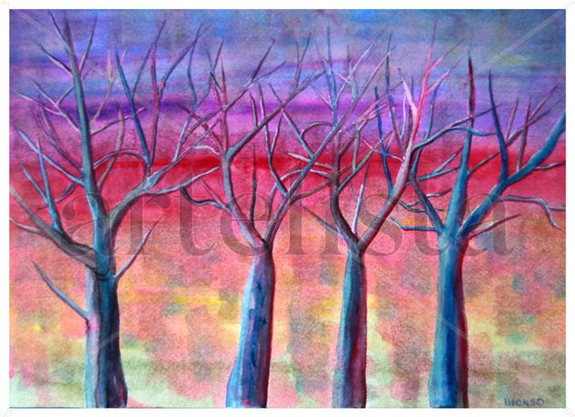 Bosque quemado I Watercolour Paper Landscaping