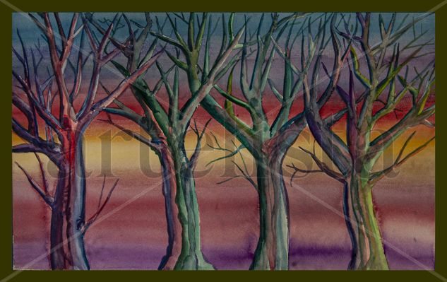 Bosque quemado IV Watercolour Paper Landscaping