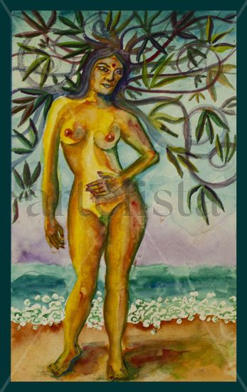 El árbol de la vida IV Watercolour Paper Nude Paintings