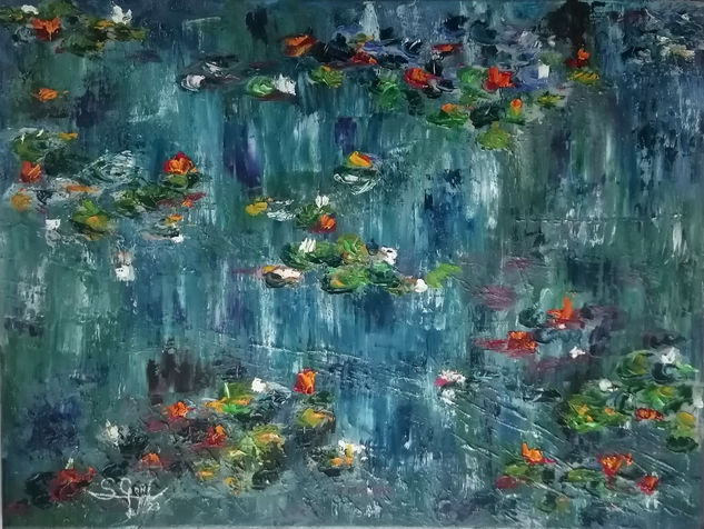 Nenufares coloridos Oil Canvas Landscaping